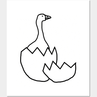 Minimal Goose Hatching from Easter Egg Posters and Art